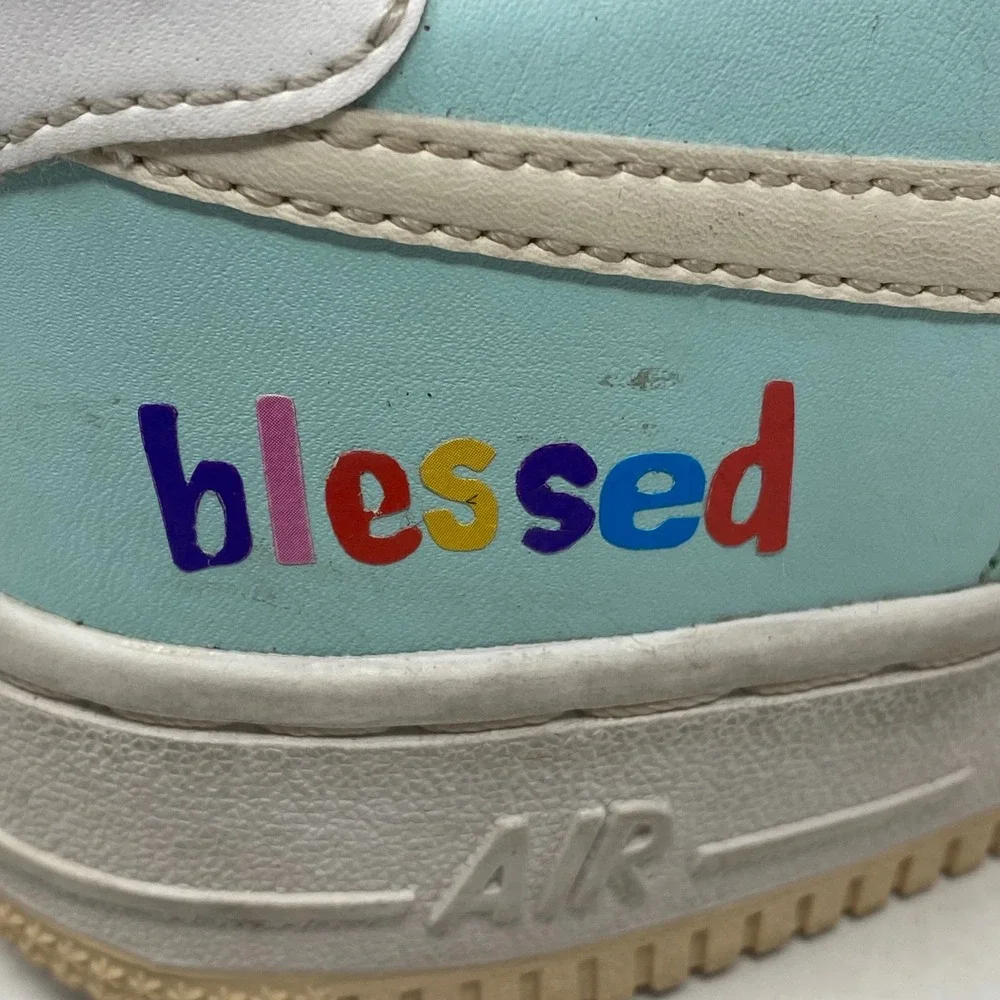 Nike Air Force 1 Low Teal White Cream Pink Blessed DV7762-300 Kids 5.5Y Womens 7